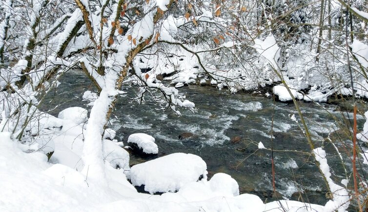 Fiume Aurino ahr bei st johann muehlegg ahrntal winter