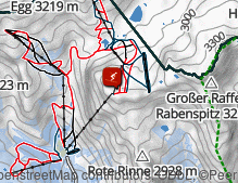 Karte: Skigebiet Schnalstal / Area sciistica Val Senales