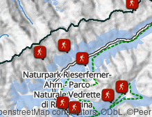 Mappa: Escursioni nelle Valli di Tures ed Aurina