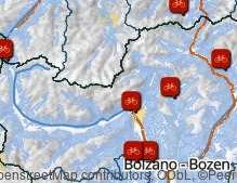 Mappa: Piste ciclabili in Alto Adige