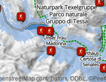 Map: Hiking in the Val Senales