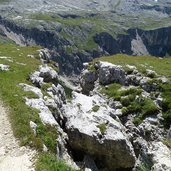 blick richtung ciampei scharte spalten im boden