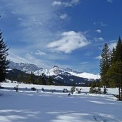 winterwald dahinter rosszaehne seiser alm