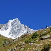 moarer weissen schneeberg und wanderer