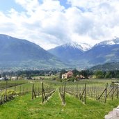 RS labers bei meran mit blick auf schloss rametz und altstadt