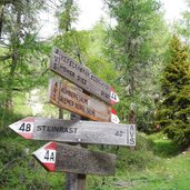 RS Steinrast Kofelraster Seen Ulten Wegweiser Avs