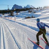 Seiser Alm Langlaeufer Loipe Sessellift Langkofel Plattkofel