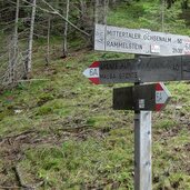 antholz mittertal wegweiser grente alm