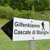 einstieg zur gilfenklamm bei stange