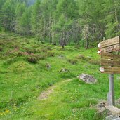 abzweigung weg zur lafetz alm