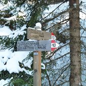 forstweg laugenalm winter wegweiser