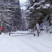 deutschnofen schwarzenbach winter beginn rodelbahn und weg zur liegalm