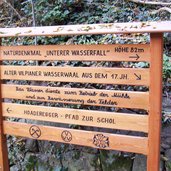 vilpian vilpianer wasserfall info schild