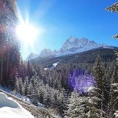 blick auf sextner rotwand winter