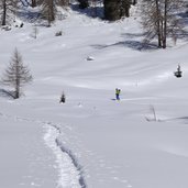 silvestertal winter toblacher hoehenweg bei silvesteralm skitouren fahrer