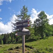 wanderweg brenner nach zirogalm enzianhuette wegweiser