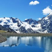 speichersee becken bei madritschhuette und ortlergruppe gran zebru