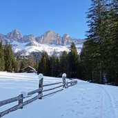 weg richtung moseralm winter rosengarten