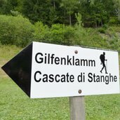 einstieg zur gilfenklamm bei stange