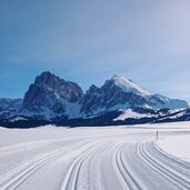 Seiser Alm Ritsch Loipe Winterlandschaft Langkofel Plattkofel