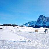 Seiser Alm Winterlandschaft Langkofel Plattkofel