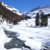 melager alm winter langlauf loipe skifahrer winter wanderweg