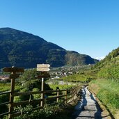 wegweiser am wandwerweg oberhalb von mitterplars