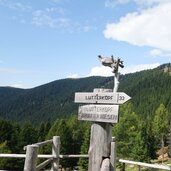 wegweiser lutterkopf weg bei taistner alm