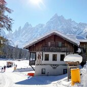 Parkplatz fischleintal winter inverno Vista dal parcheggio di partenza con Val Fiscalina sullo sfondo