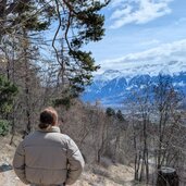 genuss des ausblickes ueber das obere vinschgau und umgebung mit blick auf ortler