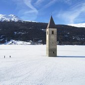 RS reschensee vinschgau winter zugefroren gefroren