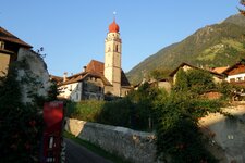 partschins kirche morgenrot