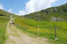 weg von zassleralm richtung weissenalm wanderer