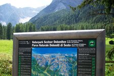 sexten schild naturpark sextner dolomiten