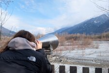 fernrohr auf dem weg mit durchschauen