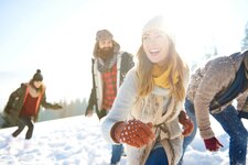 Personen Winter Schnee Freude