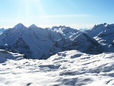 Naturpark Fanes Sennes Prags Sennesalpe winterlandschaft