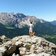 Arrivo in cima alla salita sul sentiero con vista sulla Valle di Tires Val d Ega e Nova Levante