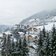 welschnofen dorf winter schnee wolken nebel