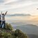 wandern berg himmel freude gluecklich personen marketing