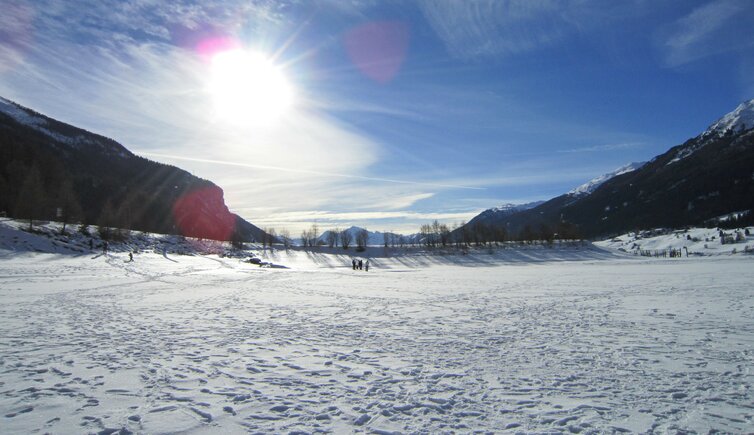 reschensee vischgau winter zugefroren gefroren
