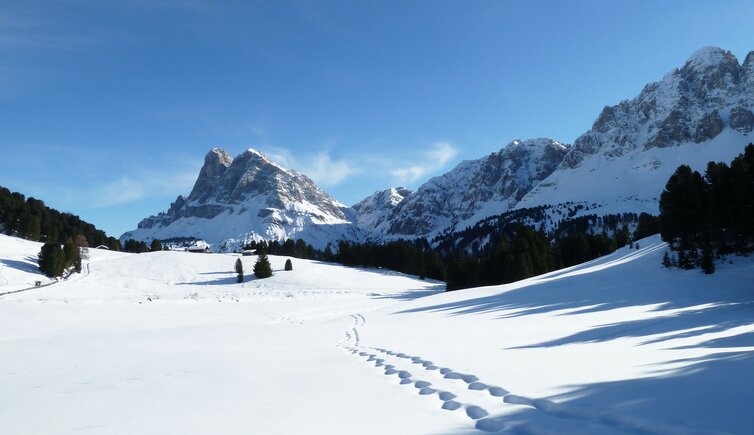 peitlerkofel und schnee landschaft bei enzianhuette