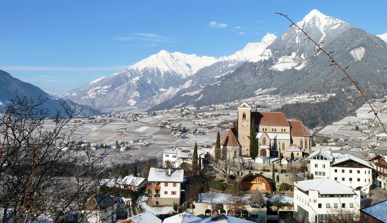 schenna winter dahinter dorf tirol