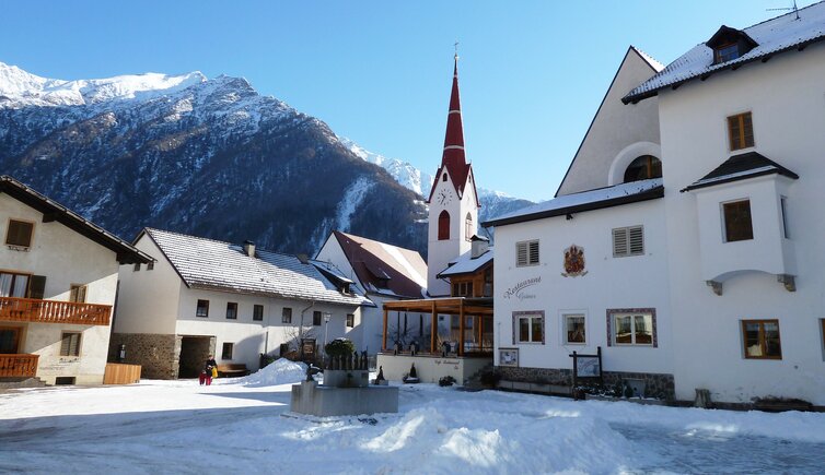 karthaus schnalstal winter ortsmitte