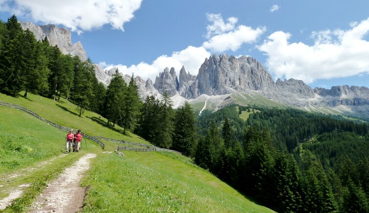 wanderer bei plafoetsch und rosengarten