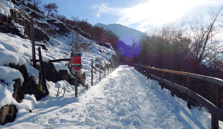 bahnweg zwischen auer und castelfeder winter