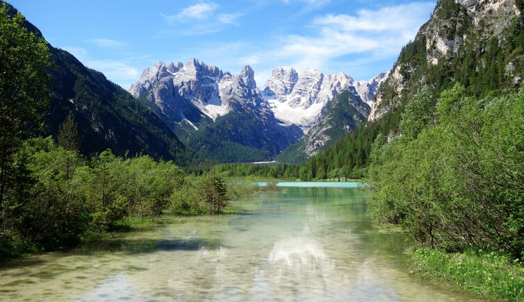 duerrensee lago di landro dahinter monte cristallo